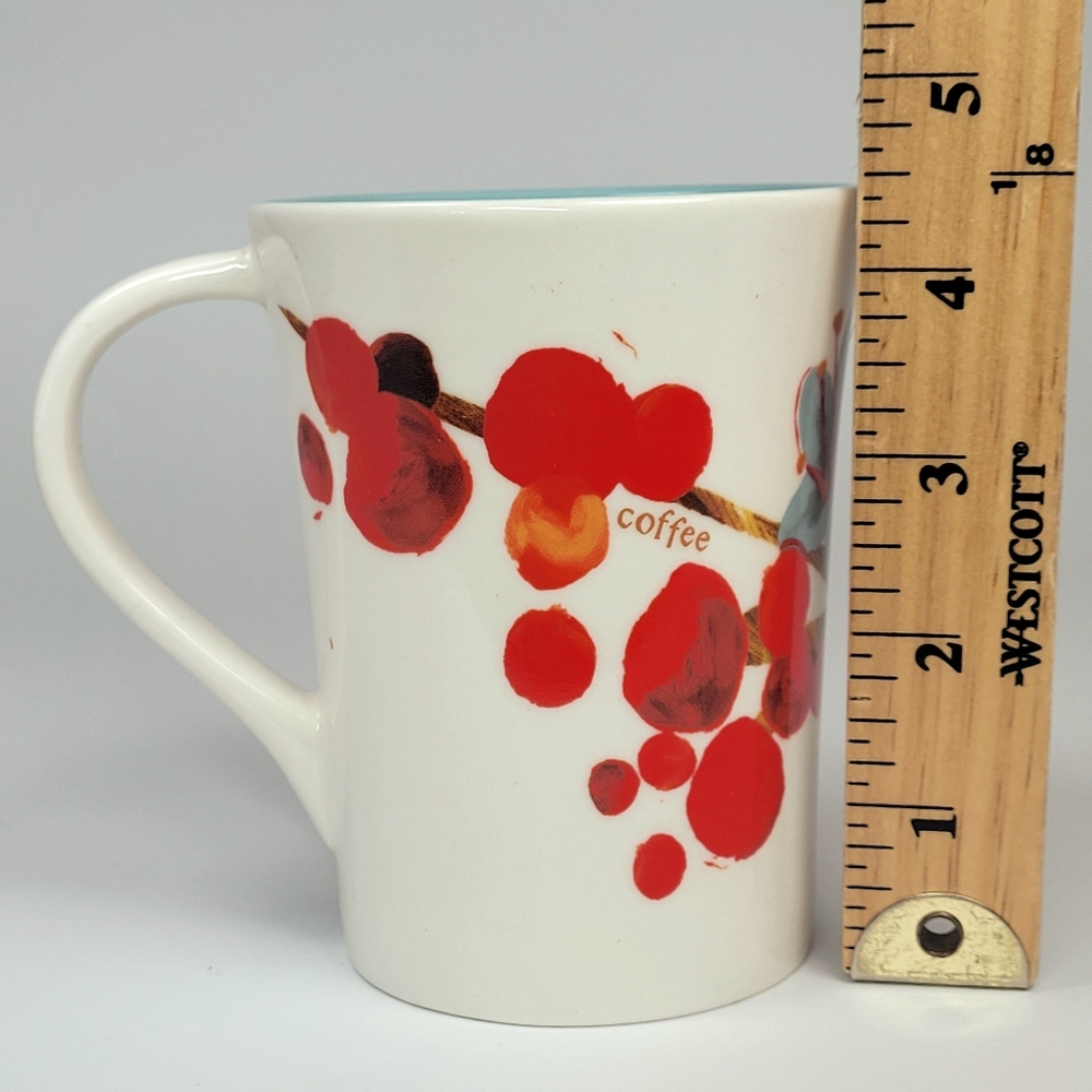 Starbucks 2008 Coffee CHERRY BLOSSOM 12oz Mug Cup Blue & Red Flower - Picture 5 of 8